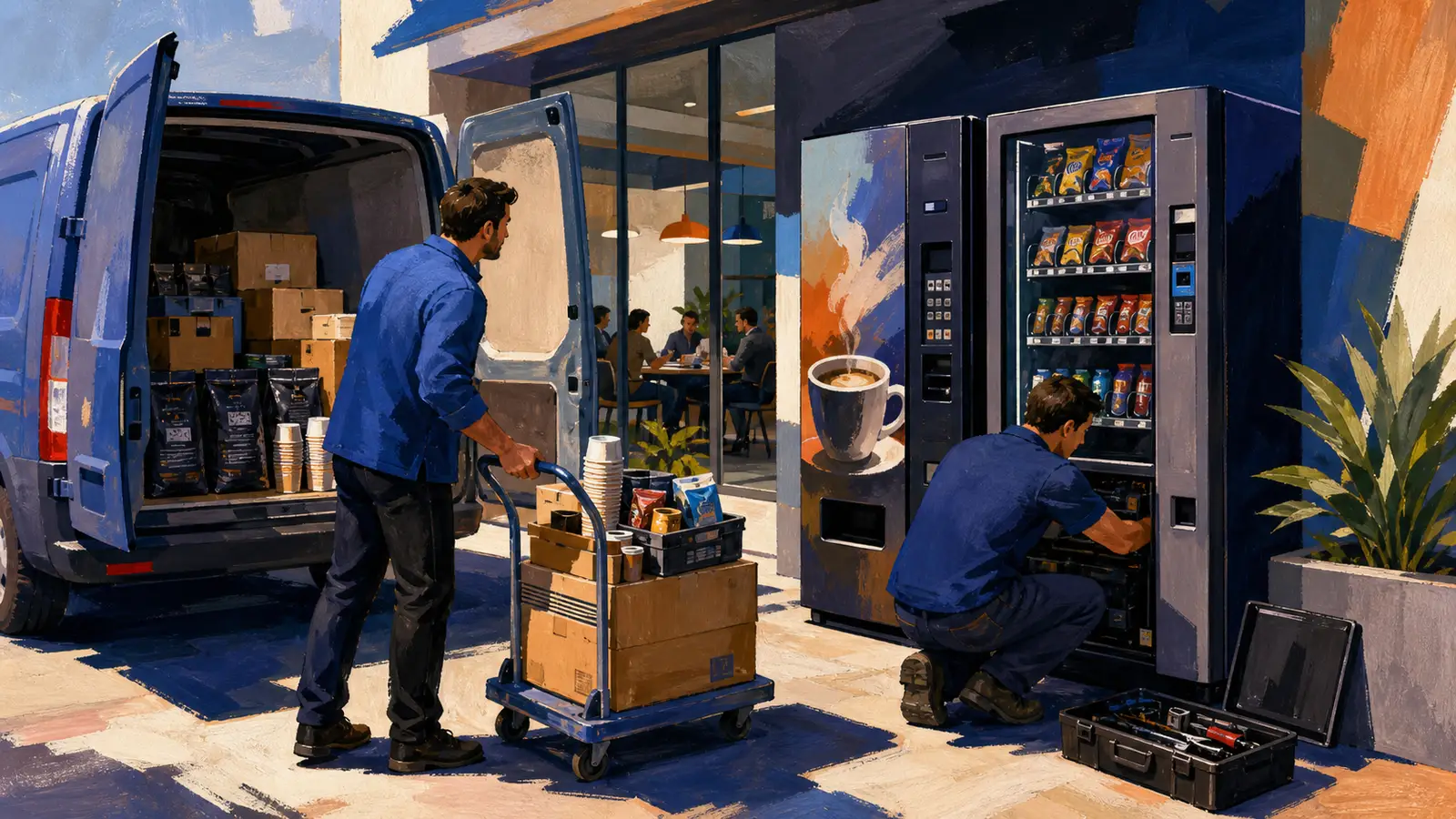 Pornește o rețea de automate vending (cafea + snacks) în România