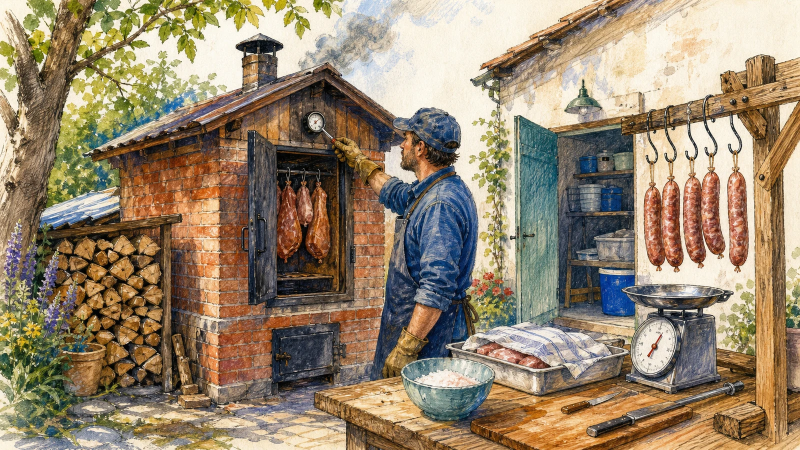Construiește o afumătoare de curte și procesează primele loturi de carne și cârnați afumați în siguranță