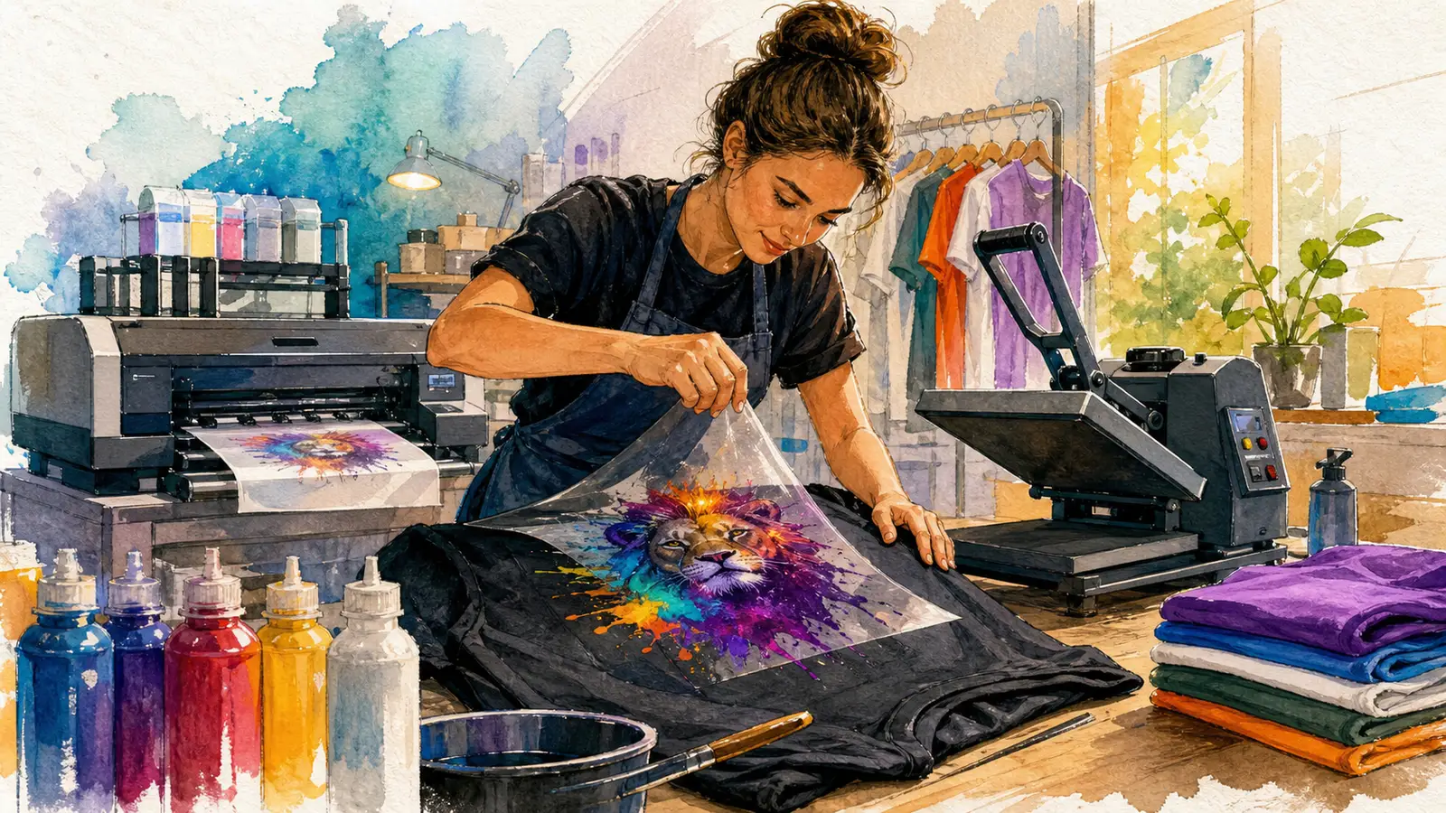 Deschide un atelier de personalizare textile (DTF / sublimare)