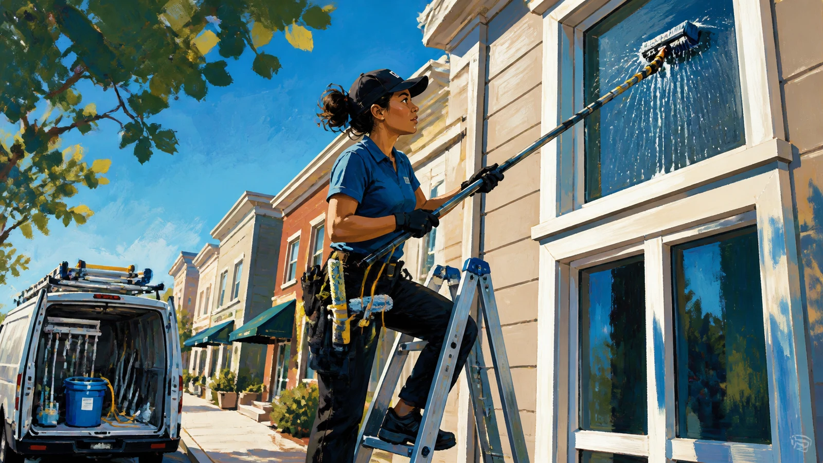 Build a residential window cleaning route