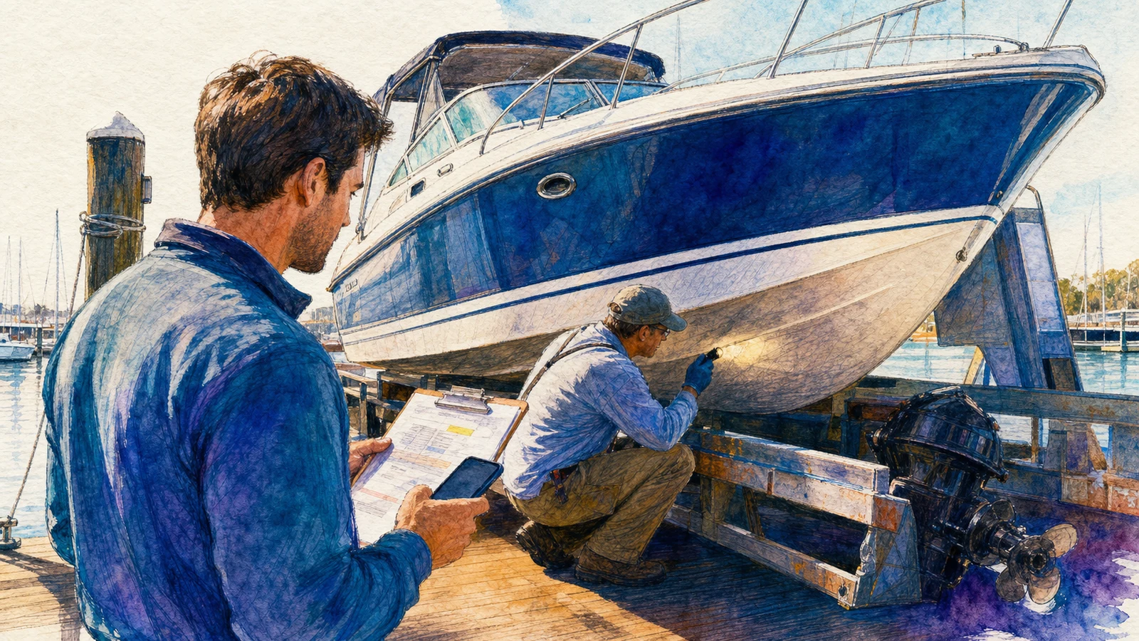 Buy a used boat with a survey and a clean title