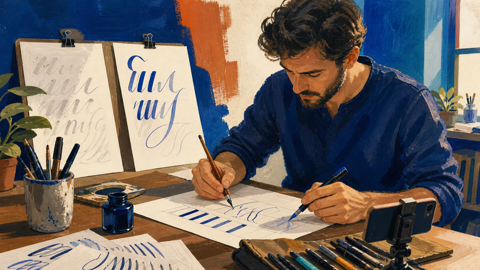 Calligrafie și lettering în 7 săptămâni: program pas cu pas, de la peniță la primul proiect