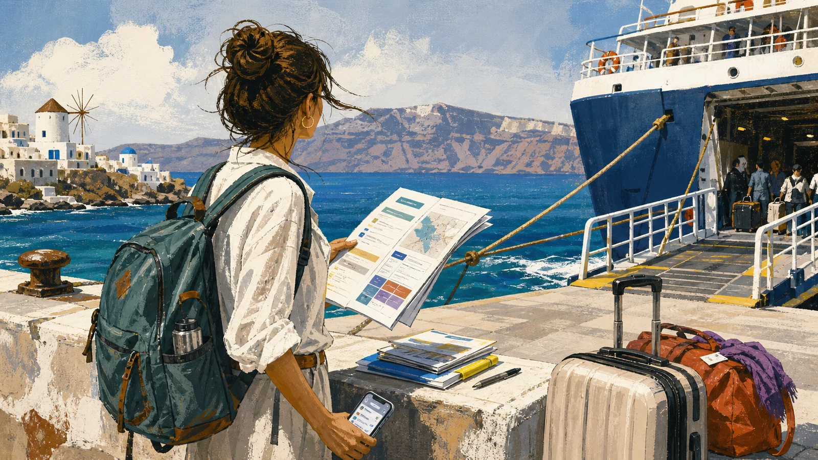 Cicladele cu feribotul în 10 zile: Santorini, Naxos, Paros și Milos