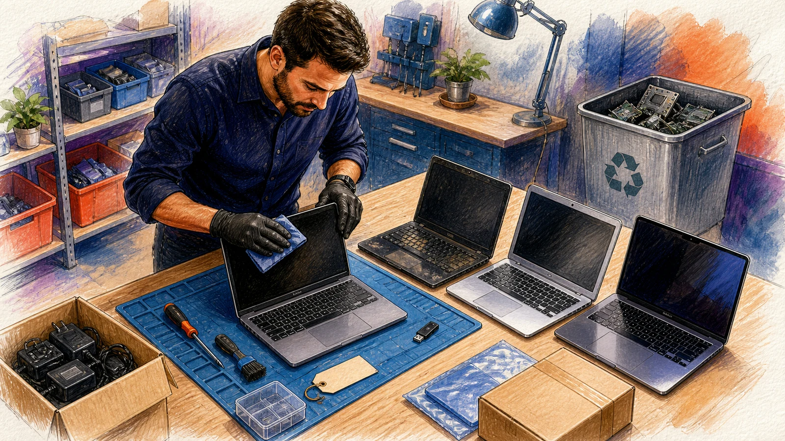 Colectare și recondiționare de laptopuri pentru revânzare