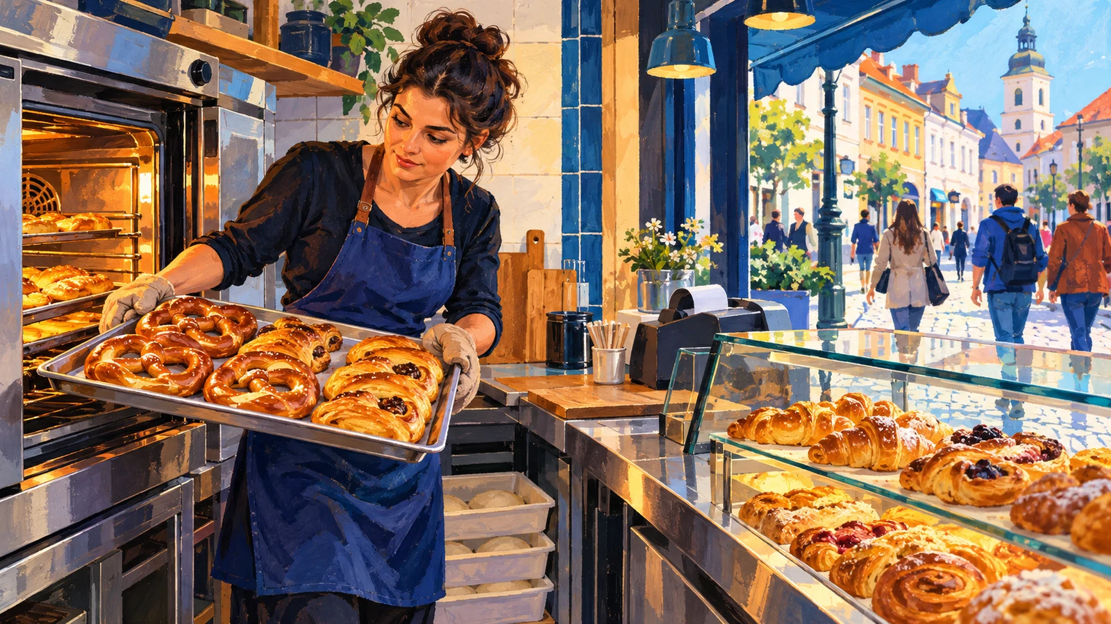 Deschide o covrigărie și patiserie bake-off la geam: produse congelate, coapte pe loc, vândute pe trafic