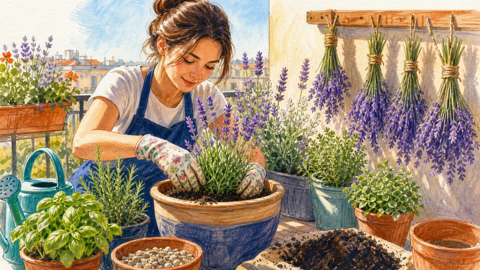 Cultivă lavandă și plante aromatice pe balcon — de la răsad la flori uscate