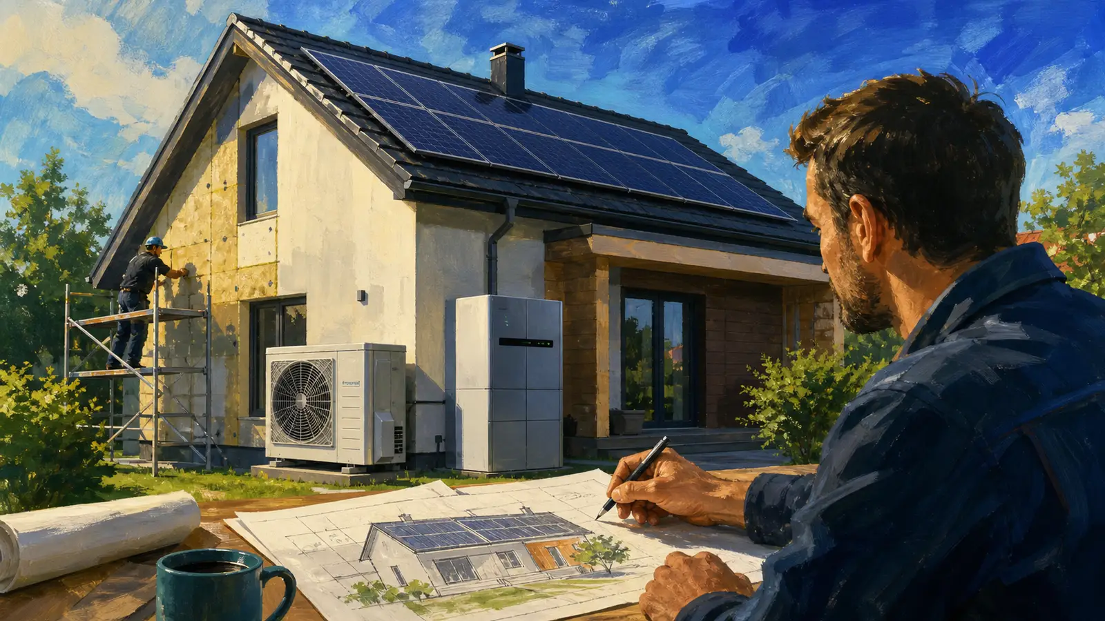 Fă-ți casa independentă energetic — izolație, pompă de căldură, panouri și baterii
