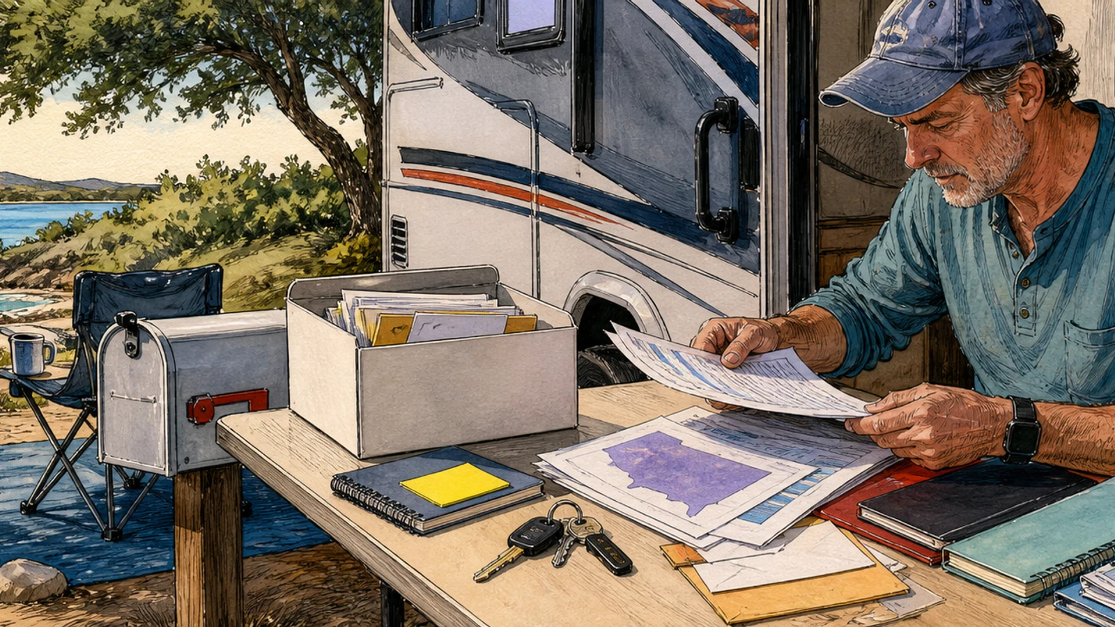 Go full-time in an RV: domicile, mail, insurance, and the first six months