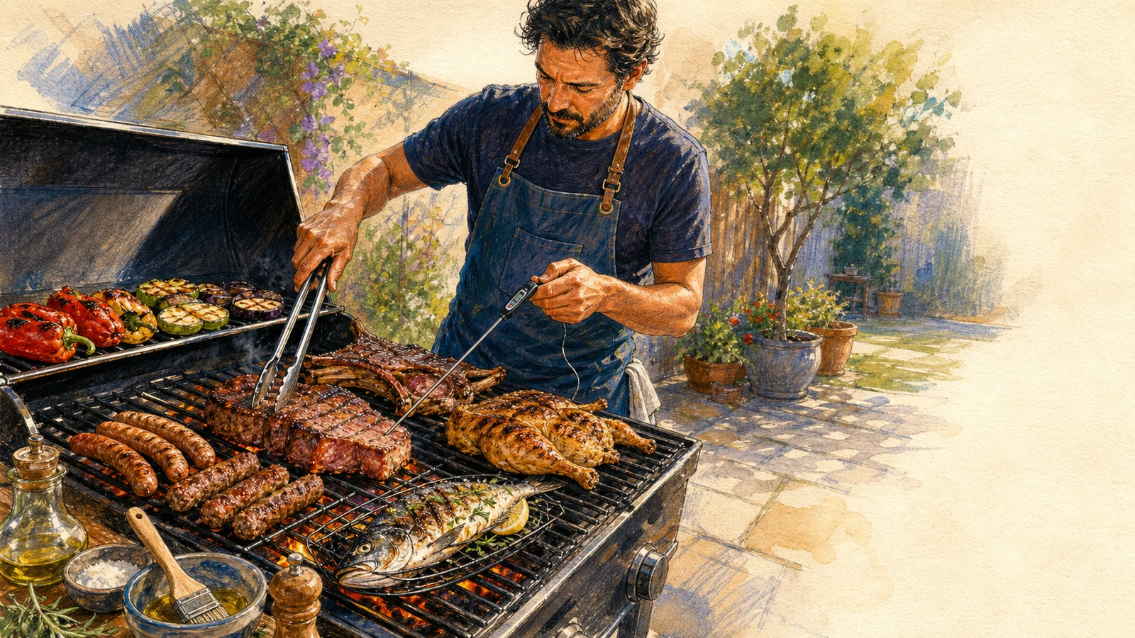 Grătar ca la carte în curtea ta: fiecare tip de carne și fiecare legumă, la temperatura ei