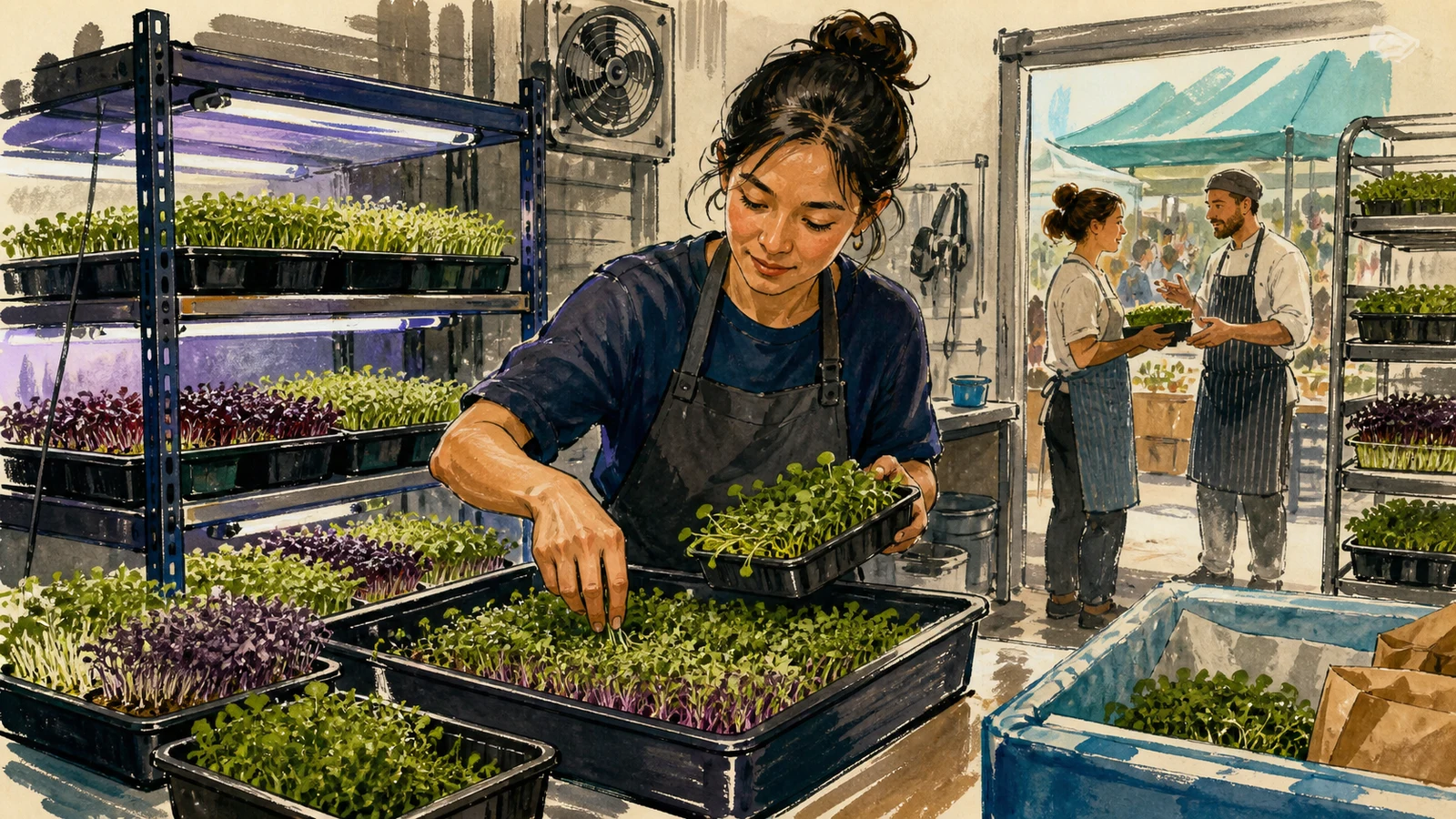 Grow microgreens for restaurants and markets