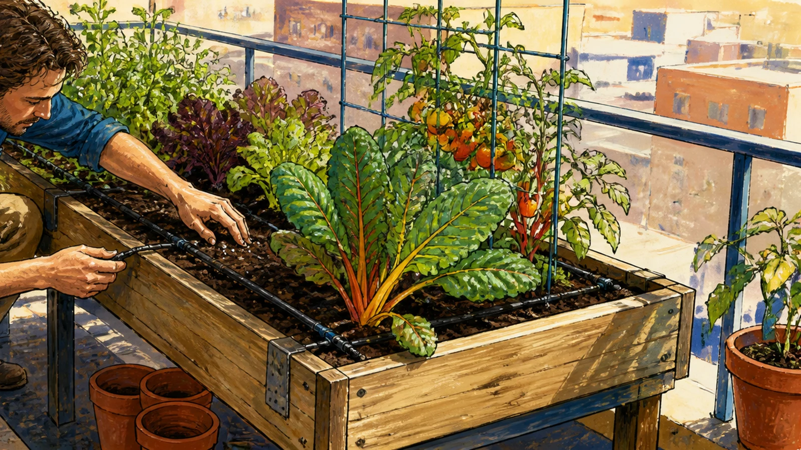 Montar un huerto urbano en la terraza y comer lo que cultivas