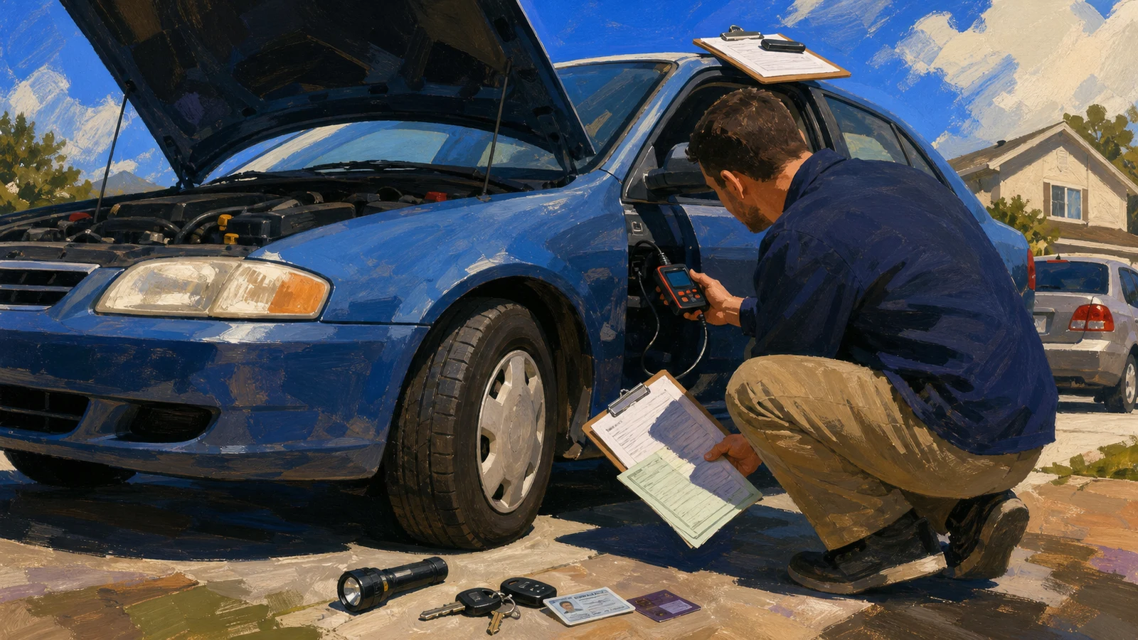 Inspect a used car before buying from a private seller