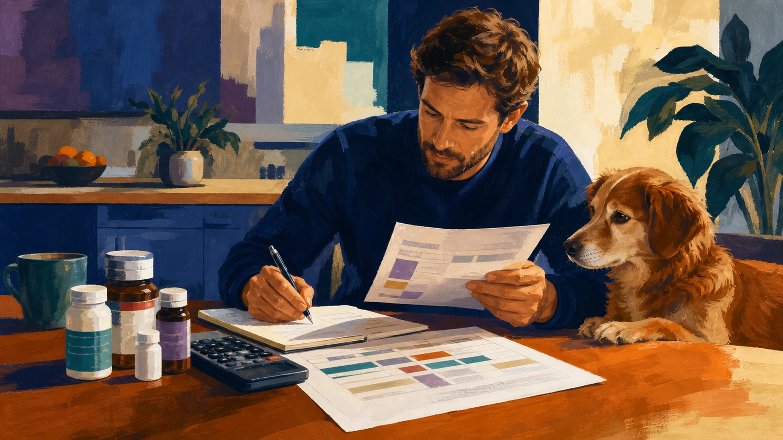 Build a 12-month cost plan for a newly diagnosed pet