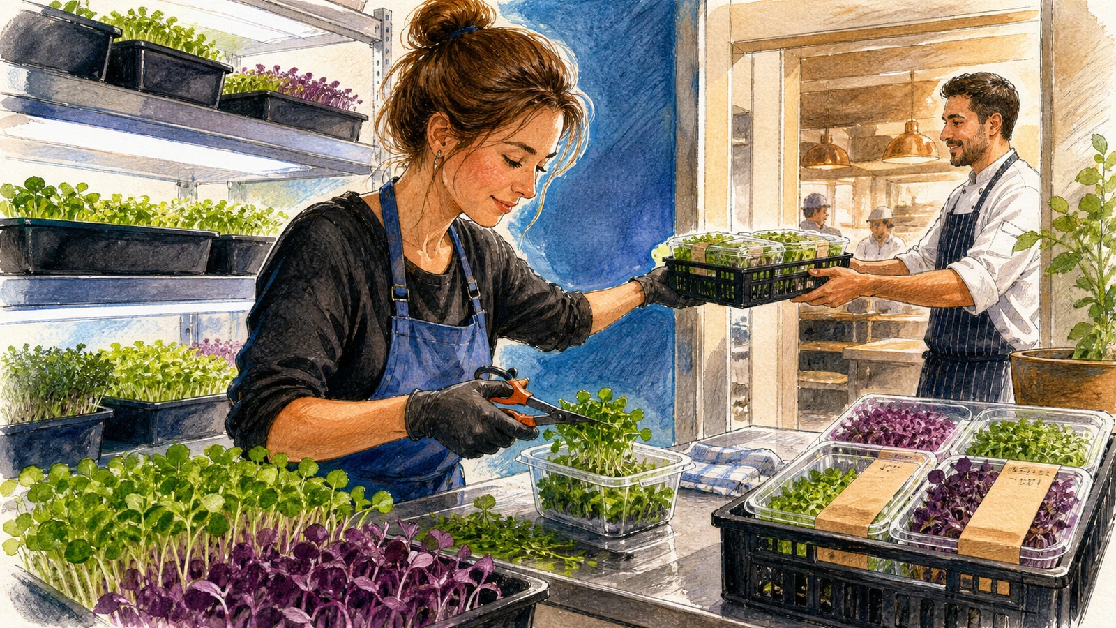 Microfermă de microplante pentru restaurante cu abonament săptămânal