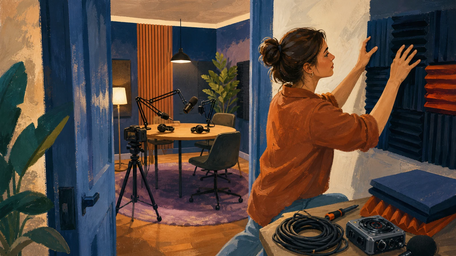 Amenajează un mini-studio de podcast închiriat la oră