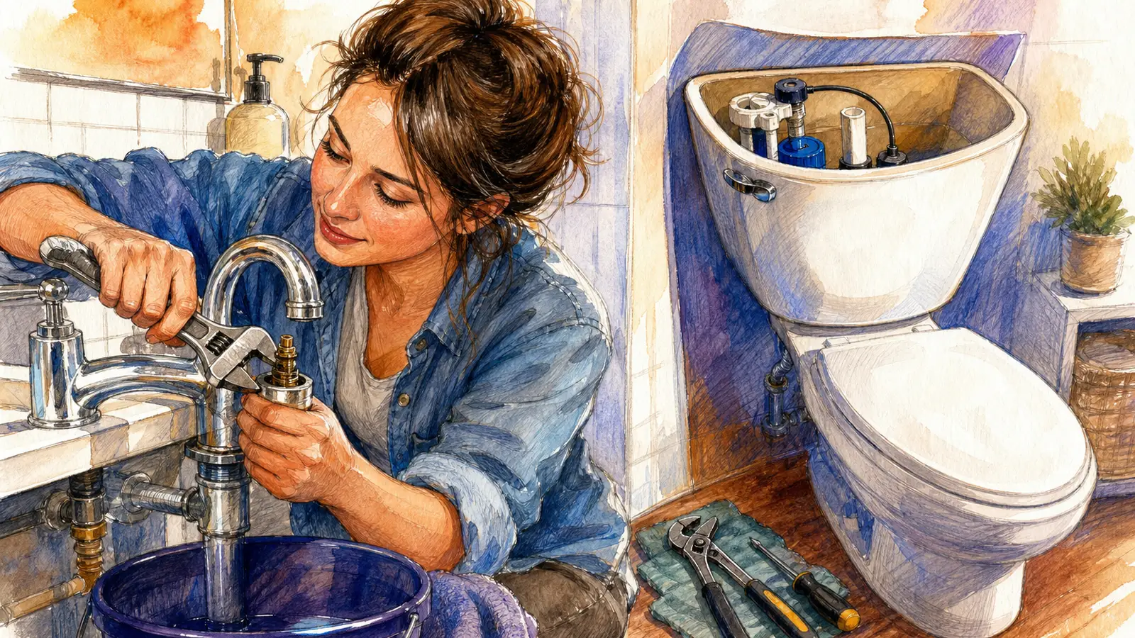 Repară un robinet care picură și un WC care curge