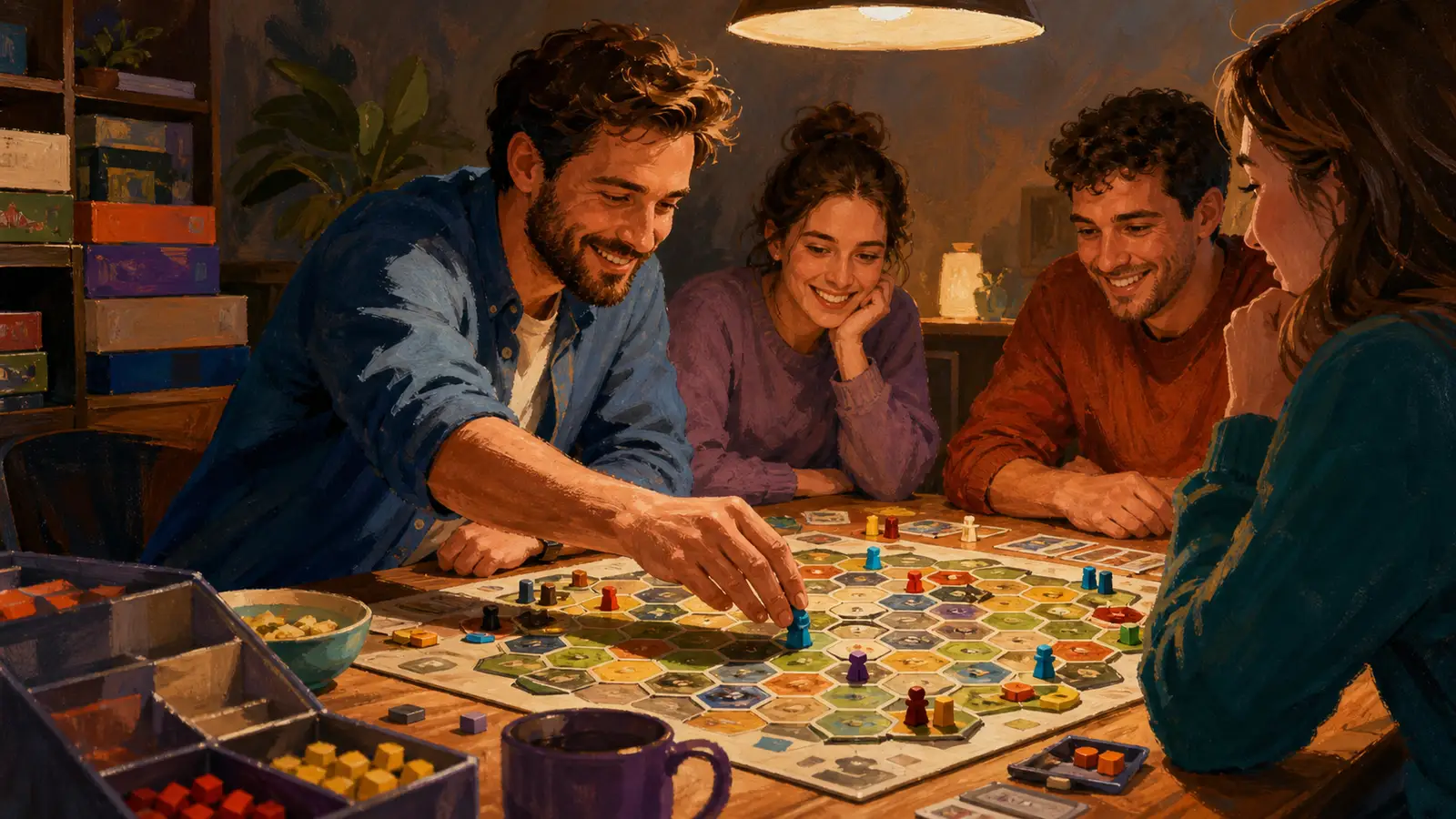 Seară de board game care prinde — 15 jocuri pe niveluri de grup